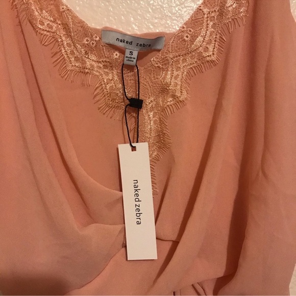 Naked Zebra NWT Lace Cami in Peach Pink, Small - Picture 4 of 4